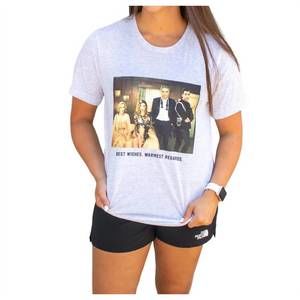 NEW FRIDAY + SATURDAY "best wishes" short sleeve tee in heather gray